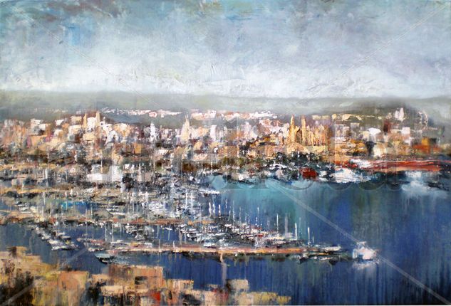 Bahia de Palma de Mallorca Oil Canvas Marine Painting