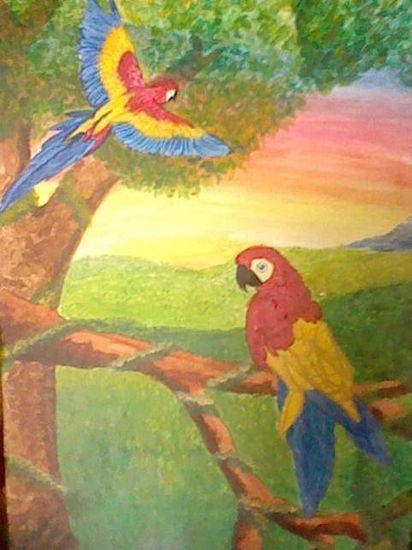 guacamayas Acrylic Canvas Landscaping