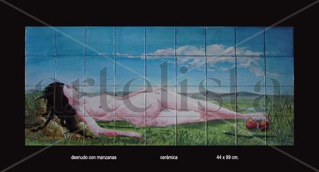 Desnudo con manzanas