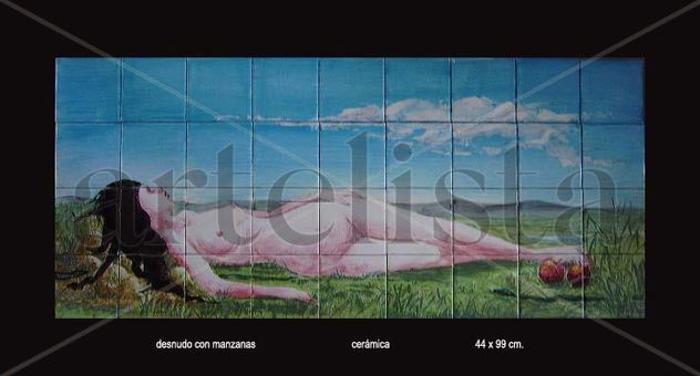 Desnudo con manzanas