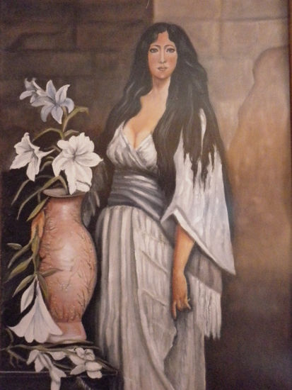 Gitana. Oil Canvas Portrait