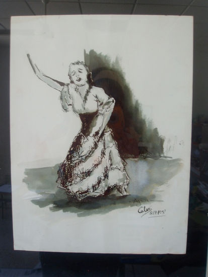 Agonía Ink Paper Figure Painting