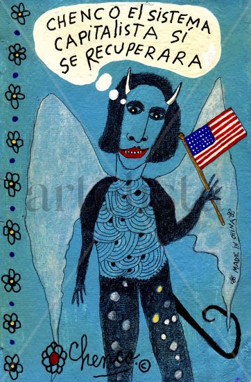 Century XXI - Freedom Mixed media Paper Figure Painting