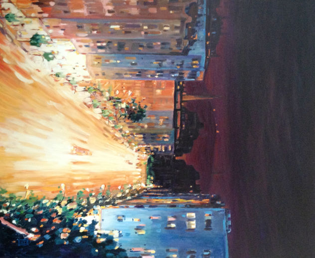 La Rambla vista de noche