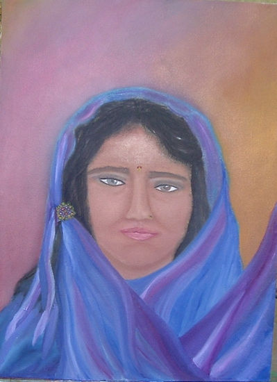 Mujer indú Oil Canvas Figure Painting