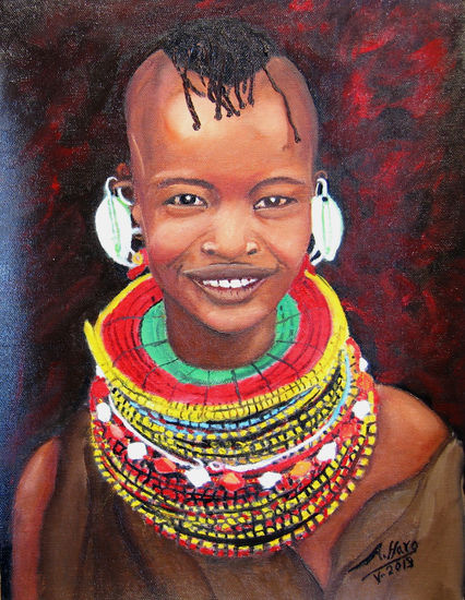 Tribal-05 Turkana-Kenya Oil Canvas Figure Painting