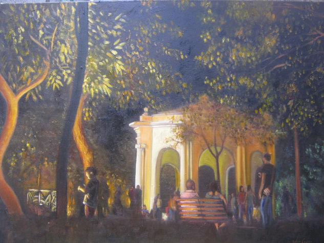 noche en el prque Oil Canvas Landscaping