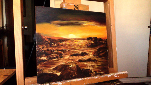 Ocaso en oro Media Mixta Tabla Marina