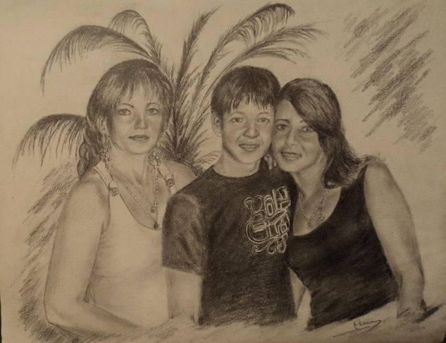 Retrato de A.F.G. y sus hijos Pencil