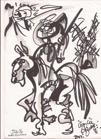 Quijote en los molinos de viento