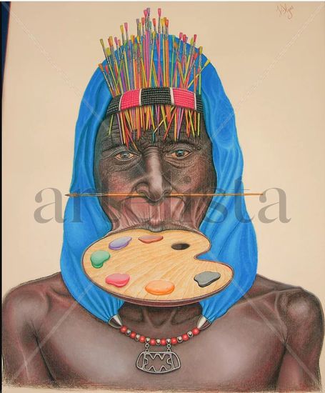 Jefe de la tribu de los pintureros Pastel Cartulina Figura