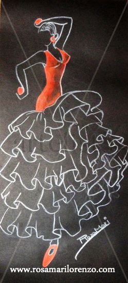 BAILAORA FLAMENCA Mixed Media