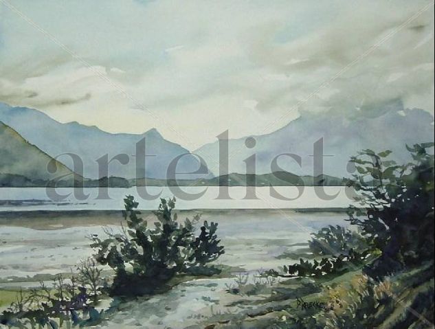 Laguna de Zaragoza Watercolour Card Landscaping