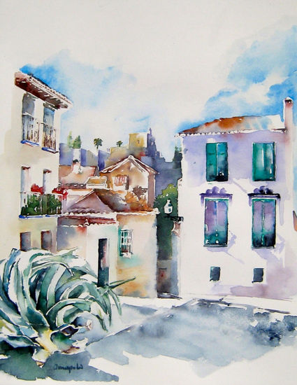 Albaicin, by Amapola Herrera Watercolour Paper Landscaping