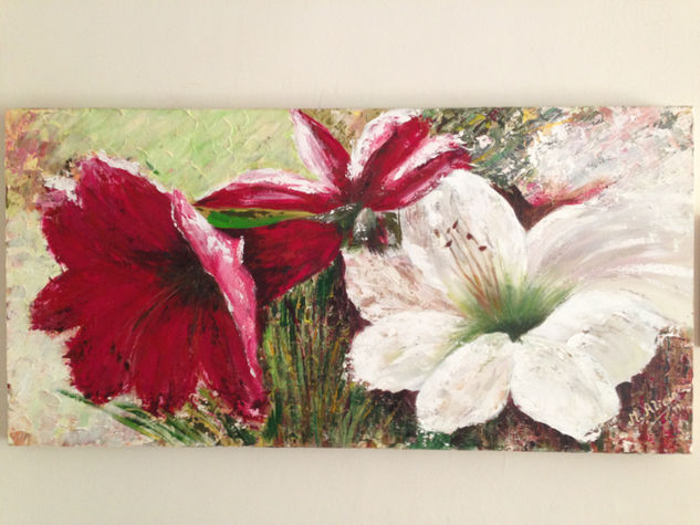 Flor de campana Mixed media Canvas Floral Painting