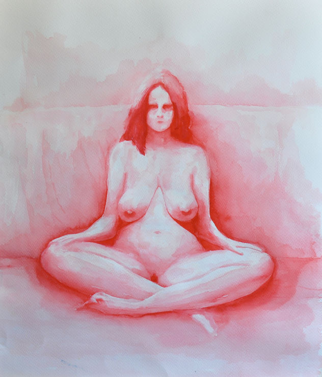 Desnudo con acuarela II