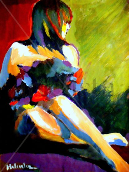 Care free Acrylic Canvas Figure Painting