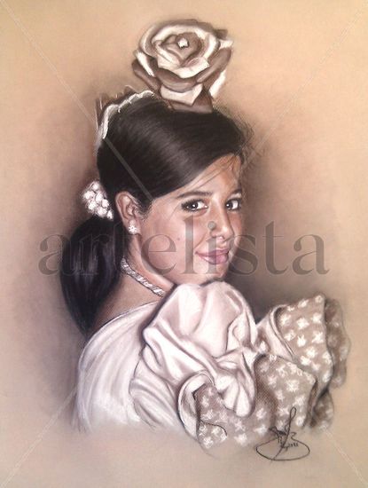 FLAMENCA Pencil (coloured) Paper Portrait