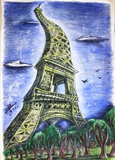 PARÍS Acuarela Papel Paisaje