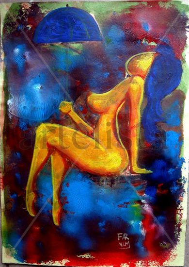 Desnuda y con Sombrilla Monoprint