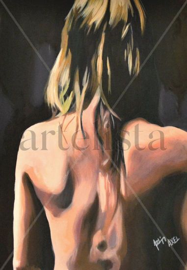 De espaldas Oil Card Nude Paintings