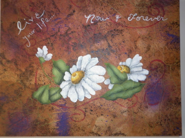 Flores de Otoño Acrylic Panel Floral Painting