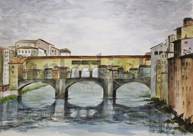 Puente vecchio de florencia Watercolour Paper Landscaping