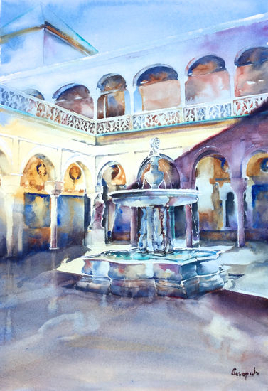 Casa Pilatos, Amapola Herrera Watercolour Paper Landscaping