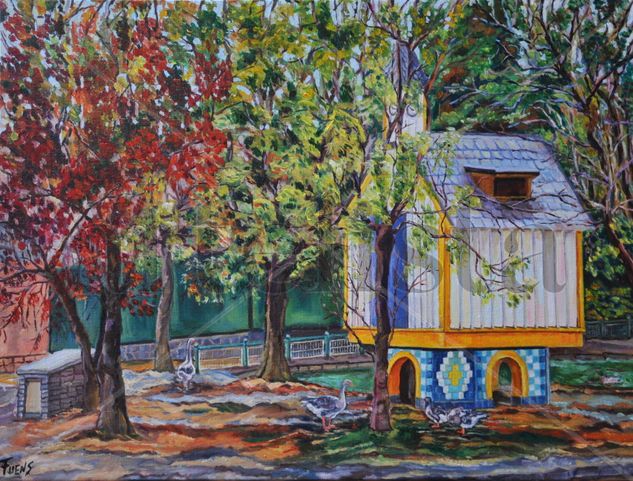 El parque de los patos. Oil Canvas Landscaping