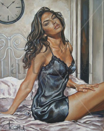 Original painting by Donka Nucheva Ellectra Oil Canvas Figure Painting