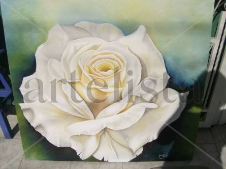 rosa amarilla Oil Canvas Floral Painting