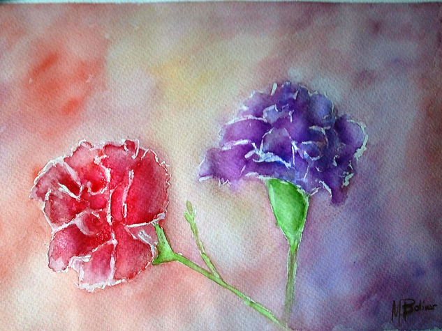 Claveles Watercolour Paper Floral Painting