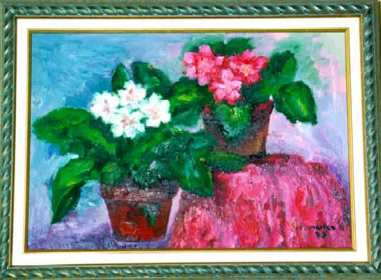 MACETAS Oil Canvas Floral Painting