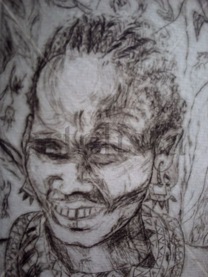 CABEZA DE MUJER NEGRA Monoprint