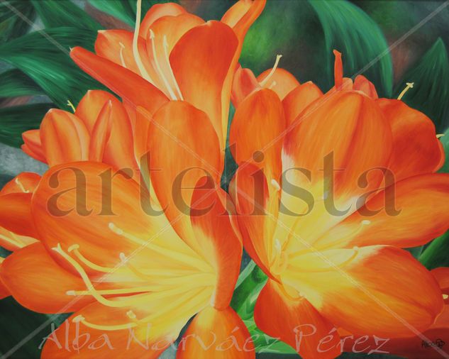 Clivia Oil Canvas Floral Painting