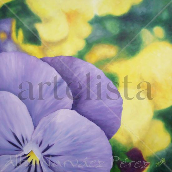 Pensamiento Violeta Oil Canvas Floral Painting