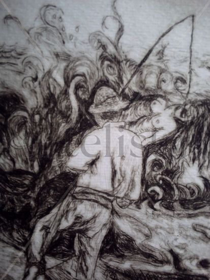 PESCADOR DE SIRENAS Monoprint