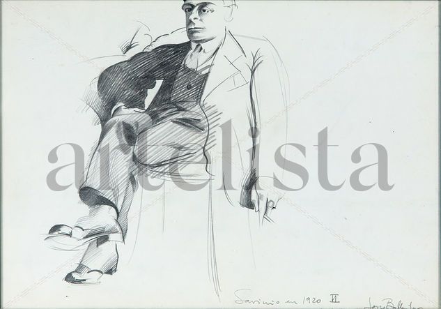 El pintor "Savinio en 1920 II" Graphite