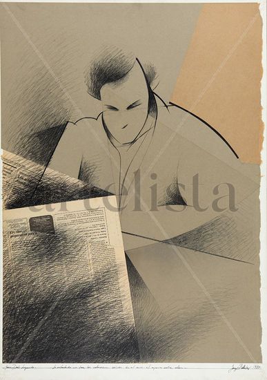 Juan Dolç leyendo Mixed media Others Portrait