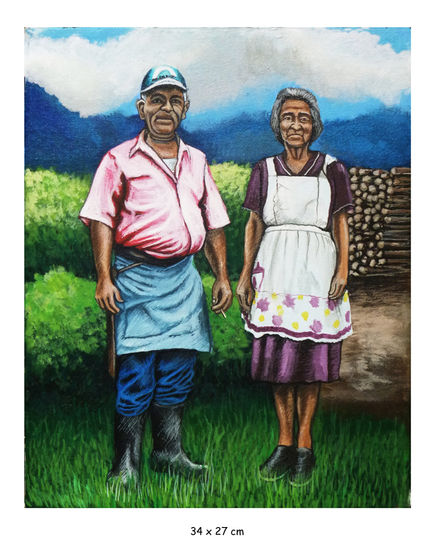 Socorro y Tencha Acrylic Canvas Portrait