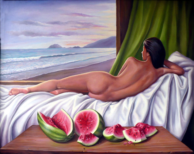 Descanso Óleo Lienzo Desnudos