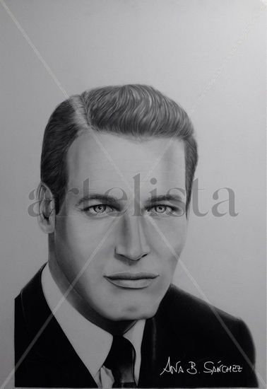 Retrato Paul Newman Pencil