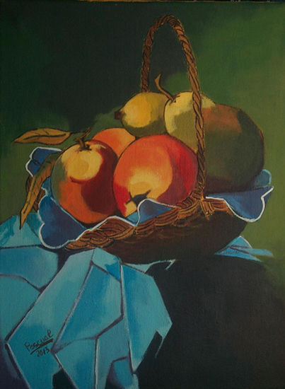 Cesto con frutas Acrylic Textile Still Life Paintings