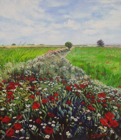 COLORIDO EN EL CAMPO DE LA MANCHA Oil Canvas Landscaping