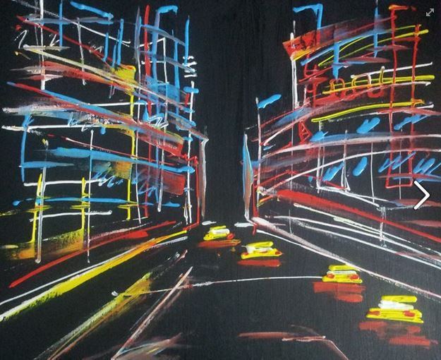 manhattan nighty Acrylic Canvas Figure Painting