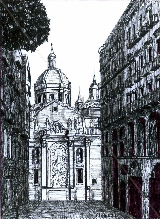 El Pilar visto desde la calle Alfonso, Zaragoza