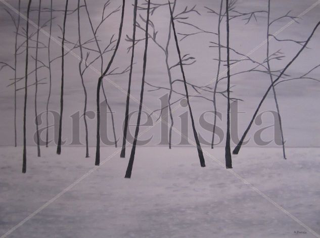 Bosque Desolado Oil Canvas Landscaping