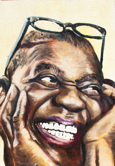 Louis Armstrong Óleo Tabla Retrato