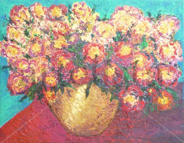 sin titulo Oil Canvas Floral Painting