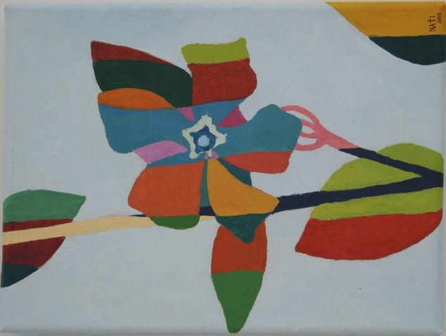 Floreciendo Acrylic Canvas Floral Painting